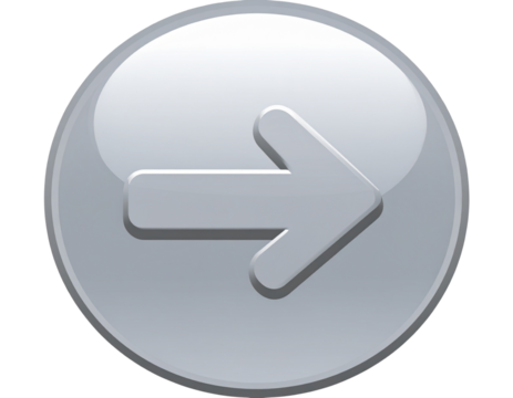 Minimalist grey round arrow icon right direction PNG