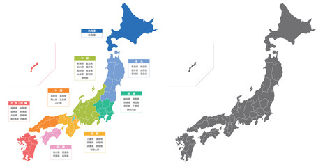 簡略化した日本地図のイラスト © DESIGN BOX