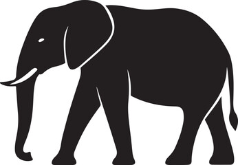 Obraz premium Elegant Silhouette of African Elephant Walking Wildlife Conservation and Animal Diversity Illustration