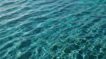 Fototapeta premium Crystal Clear Turquoise Ocean Surface with Sunlight Reflections
