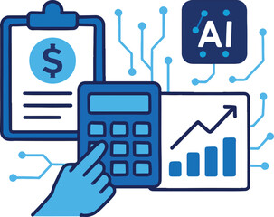 Obraz premium AI-enhanced budgeting tools in action Illustration