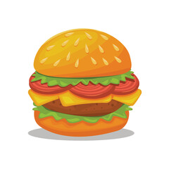 Burger vector set. Set of fast food illustration. Hamburger vector illustration. Fast Food Icons Set. Burger illustration. cheese burger illustration