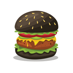 Burger vector set. Set of fast food illustration. Hamburger vector illustration. Fast Food Icons Set. Burger illustration. cheese burger illustration