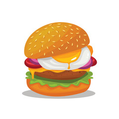 Burger vector set. Set of fast food illustration. Hamburger vector illustration. Fast Food Icons Set. Burger illustration. cheese burger illustration