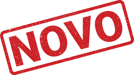 Red grunge stamp with the word Novo
