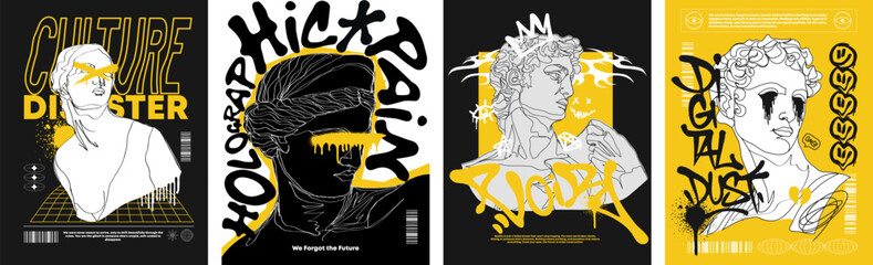 One line sculpture illustration with graffiti text. For t-shirt prints, posters, cards, stickers and other uses.