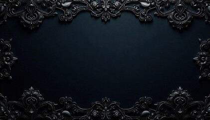 Intricate black lace pattern on dark background, floral, phone, graphic