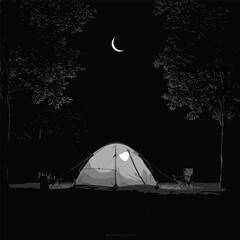 Mountains and camping . Hike, travel illustration sign collection. Set of rocky mountains silhouette