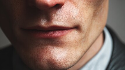Fototapeta premium Close-up of Man's Lips and Chin