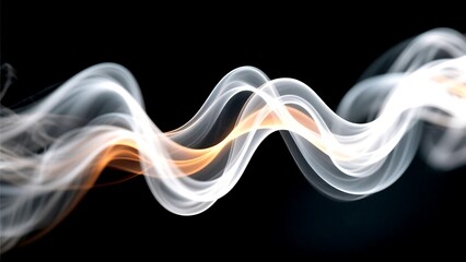 Abstract smoke wave with dynamic motion effect on dark background for design element