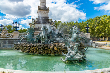 Triumph of the Concorde, fountain of the Monument aux Girondins in Bordeaux, France