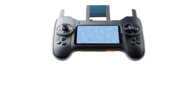 Drone remote controller on transparent background