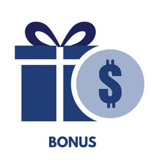 Obraz premium bouns vector icon, bonus with a dollar sign symbol indicating financial reward and value