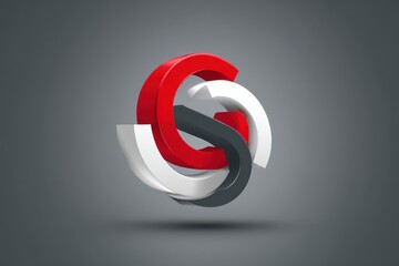 Abstract 3D Interlocking Rings Design