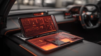 Futuristic car interior display