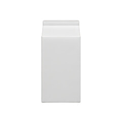 Blank white milk carton package isolated on transparent background