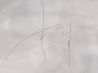 A delicate abstract sketch with light grey lines forming subtle shapes on a soft, textured background. Evokes a sense of fleeting ideas, gentle movement, or a minimalist, ethereal quality.