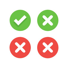 Obraz premium Check and cross symbols isolated on transparent background