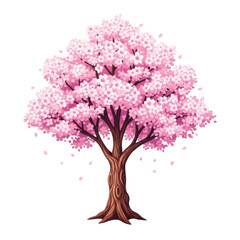 Obraz premium Beautiful pink cherry blossom tree isolated on transparent background transparent background