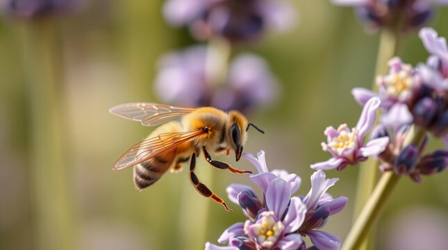 Monarch butterfly on purple flower, macro insect detail, room for text at top