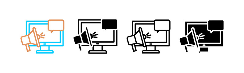 Digital Marketing Multi style icon in line color, mixed, lineal color, glyph, line.