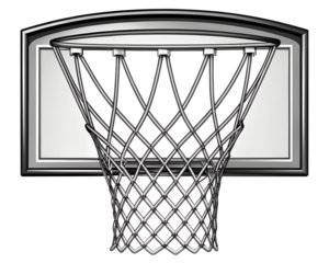line art basketball hoop
