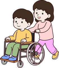 휠체어탄 어린이