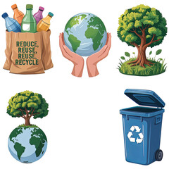 earth and recycling symbol
