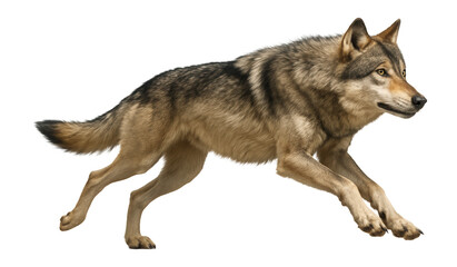 Fototapeta premium Wolf running with stretched body and powerful legs.