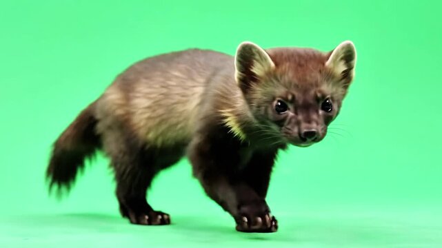 marten walking on green screen stock footage royalty free video premium quality