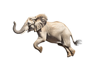 Obraz premium Elephant jumping in a side profile view 