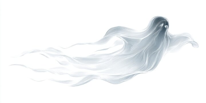 &Iacute;cone de fantasma 3d flutuando com rosto assustador em fundo transparente, sem fundo. bottomless, icon, three-dimensional, ghostly, afloat