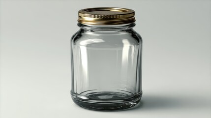 Empty Glass Bottle with Gold Cap