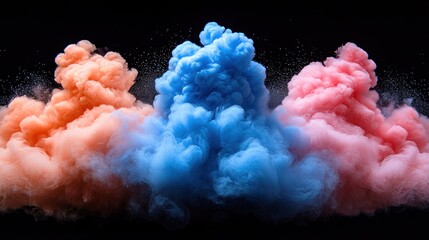 Abstract Colorful Ink Clouds in Motion