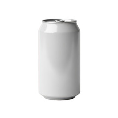 White aluminum can for soda or other beverage isolated on transparent background