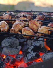Grilled chicken on an outdoor grill