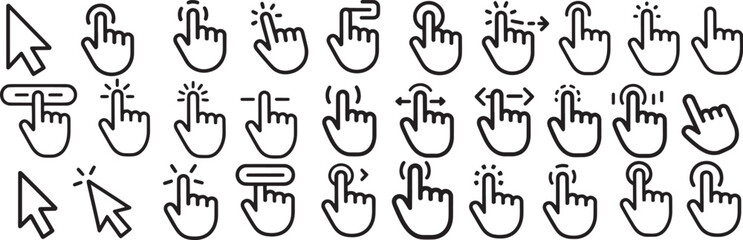 Fototapeta premium Modern Hand Cursor and Mouse Pointer Vector Icons for Website and UI Design 