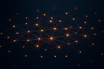 Dynamic glowing network of interconnected points, symbolizing data, connections, and digital innovation, perfect for technology and business applications