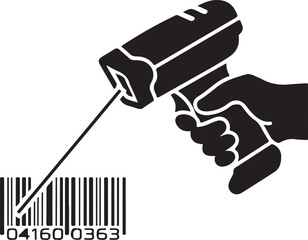 Logistics related icon vector art of handheld barcode scanner reading code