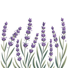 Naklejka premium Stylized Lavender Sprigs Pattern