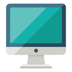 Minimalist desktop computer monitor vector graphic