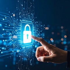 Hand activating a digital lock