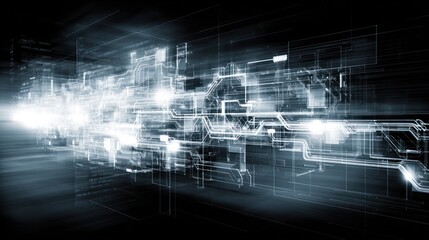 Abstract digital circuitry, light streaks