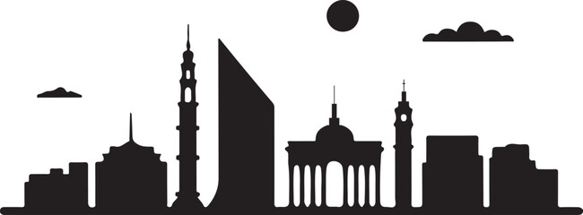 Obraz premium Jordan Skyline Silhouette Vector on White Background