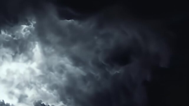 Dark, heavy storm clouds fill the sky