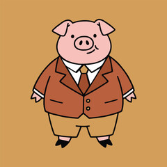 illustration of working pigs