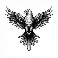 Obraz premium Powerful Raptor Spreading Its Wings Majestic Bird of Prey Soaring in the Sky