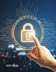 Hand touching digital lock (1)