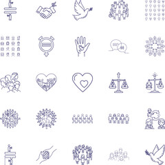 Diversity Icon Bundle, Line Art Icon Pack