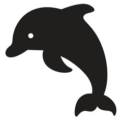 Dolphin Silhouette Black Vector Minimalist Marine Animal Art